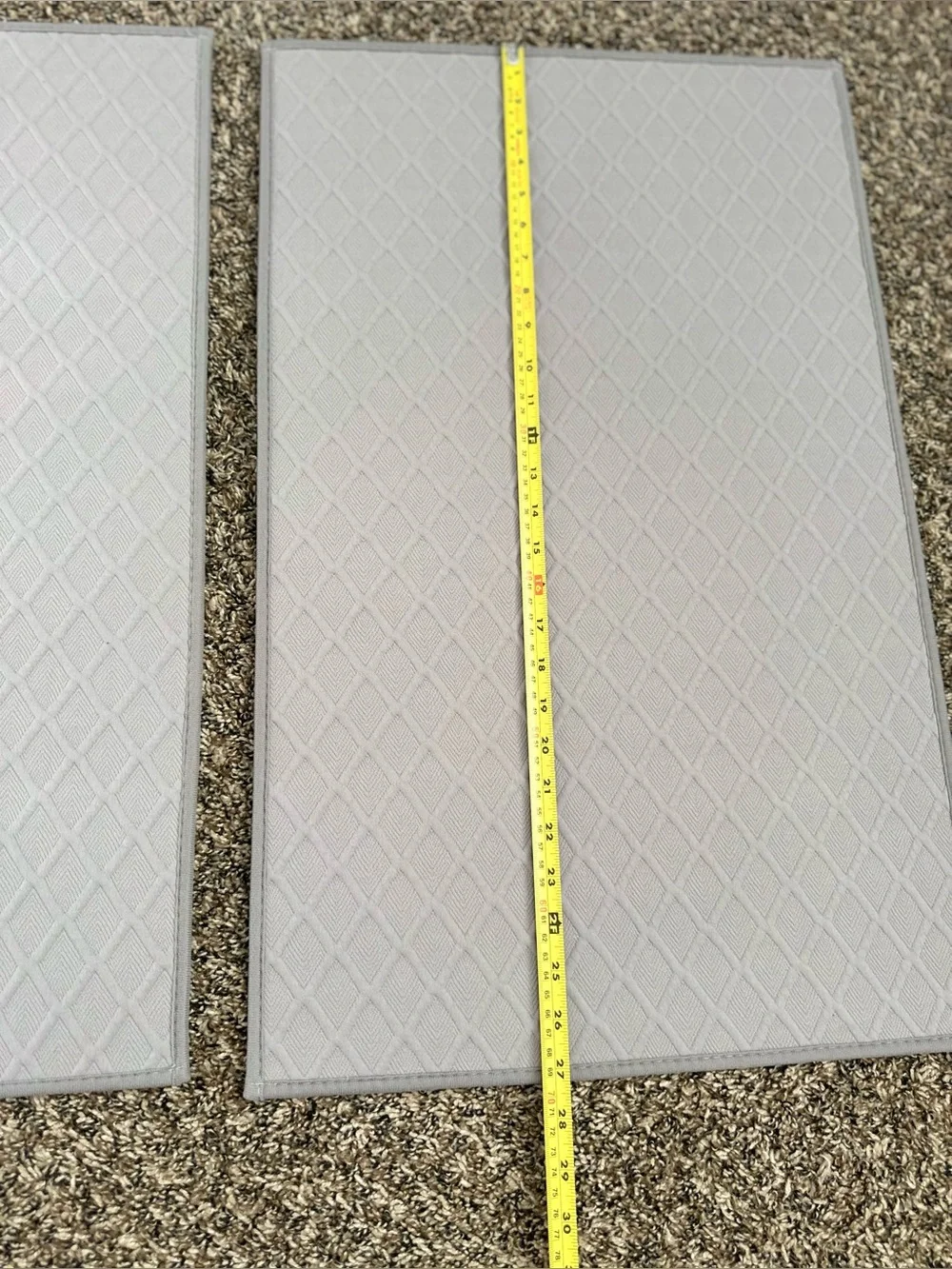 Ultra Thin Bathroom Rugs, Rubber Backed Bath Mats, Non Slip 17x28” (set of 2)